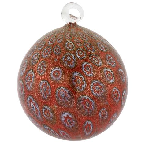 Christmas Tree Ornaments | Murano Glass Christmas Ornament - Red Millefiori