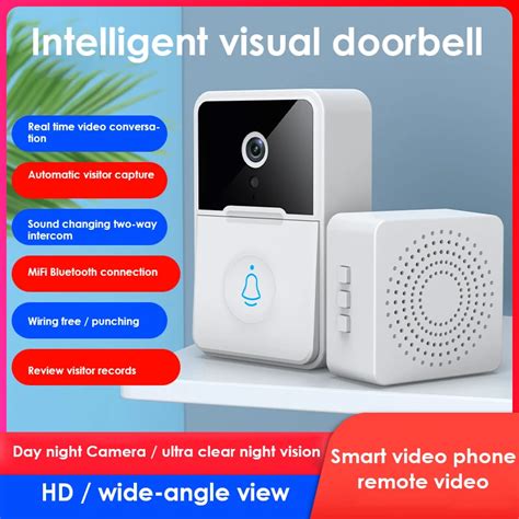 Mini Wireless Doorbell Smart Home Camera Alarm Outdoor Digital Magic Eye Wifi Visual Doorbell ...