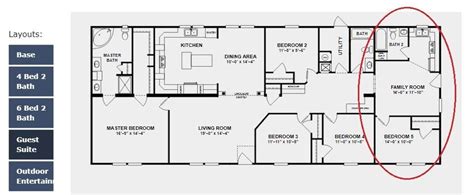 Double Wide 2 Master Suites Floor Plan