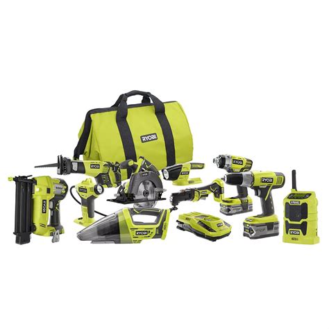 RYOBI 18V ONE+ Lithium-Ion Cordless Combo Kit (10-Tool) | The Home ...