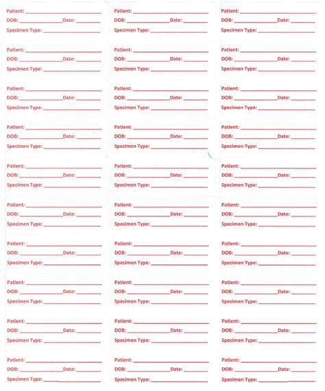 Lab Specimen Labels