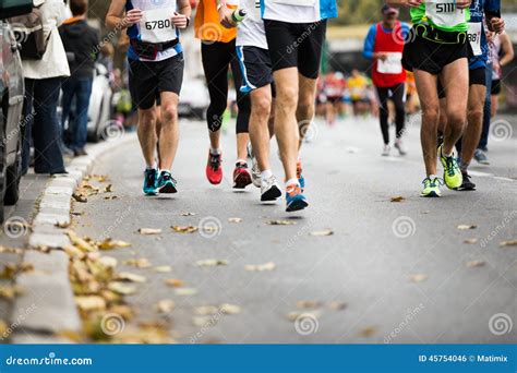 Marathon Running Race, People Feet Stock Photo - Image of endurance ...