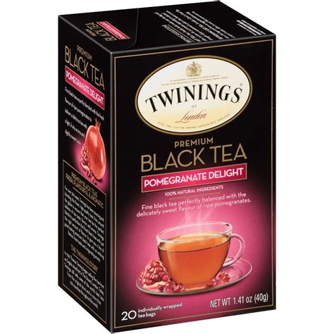 Twinings Pomegranate Delight Flavoured Black Bagged Tea, 20 Ct ...