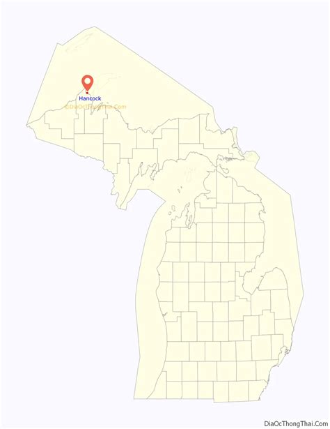 Map of Hancock city, Michigan - Thong Thai Real