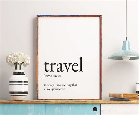 Travel Definition Printable Art, Travel Quote, Printable Word Poster ...