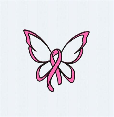 Butterfly Cancer Ribbon Svg