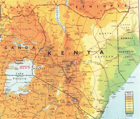 Kenya Physical Map - MapSof.net