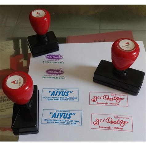 Jual Cetak Stempel PERSEGI, Perusahaan, logo, nama TTD, lunas stample ...