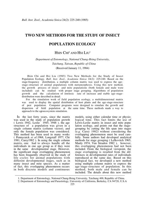 (PDF) Two new methods for study of insect population ecology