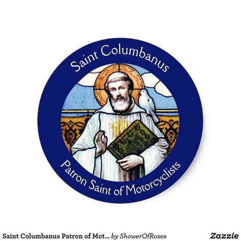 Saint Columbanus Patron of Motorcyclists Classic Round Sticker | Zazzle ...