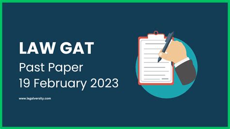 LAW GAT Past Paper 19 February 2023 - Legalversity