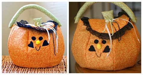 Pumpkin Trick or Treat Bag Free Sewing Pattern