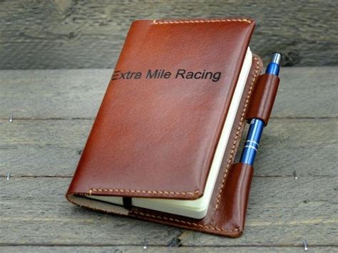 Leather Notebook Cover with Pen Holder / Leather Pocket
