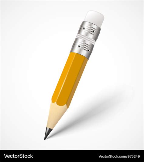 Realistic yellow pencil Royalty Free Vector Image