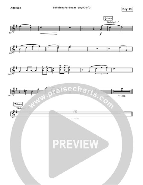 Sufficient For Today Alto Sax Sheet Music PDF (Maverick City Music) - PraiseCharts