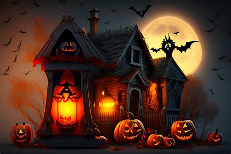 Realistic Halloween festival illustrat halloween night pictures for wallpaper or computer screen ...