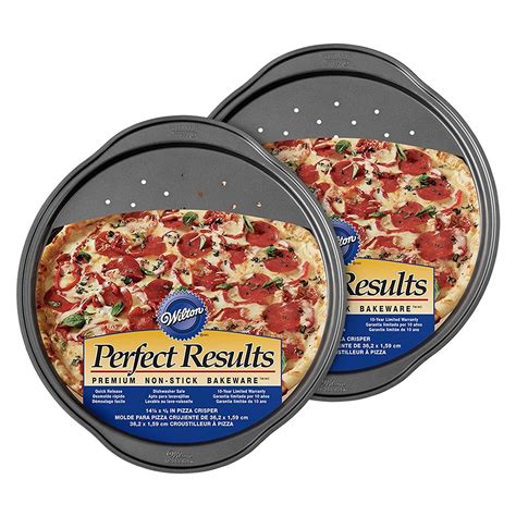 Wilton Perfect Results Non-Stick 14-Inch Pizza Pans with Holes ...