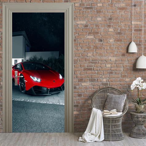 Free shipping DIY fasional red car Door Sticker for Bedroom Living Room ...