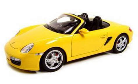 Porsche Boxster S Convertible, Yellow - Welly 18005C - 1/18 scale Diecast Model Toy Car ...