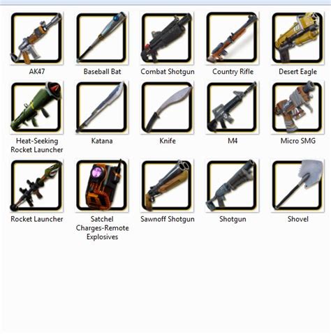 GTA San Andreas Fortnite Weapons Icons Mod - GTAinside.com