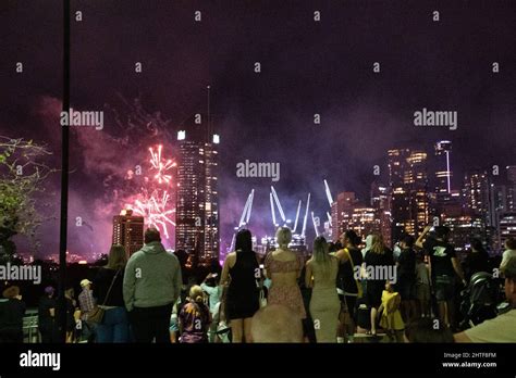 Beautiful view of Fireworks at Riverfire Stock Photo - Alamy