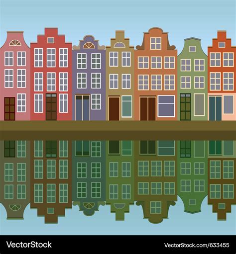 Houses on amsterdam canal Royalty Free Vector Image