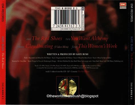 THE WORLD OF KATE BUSH: The Red Shoes - UK CD Single: Part 1