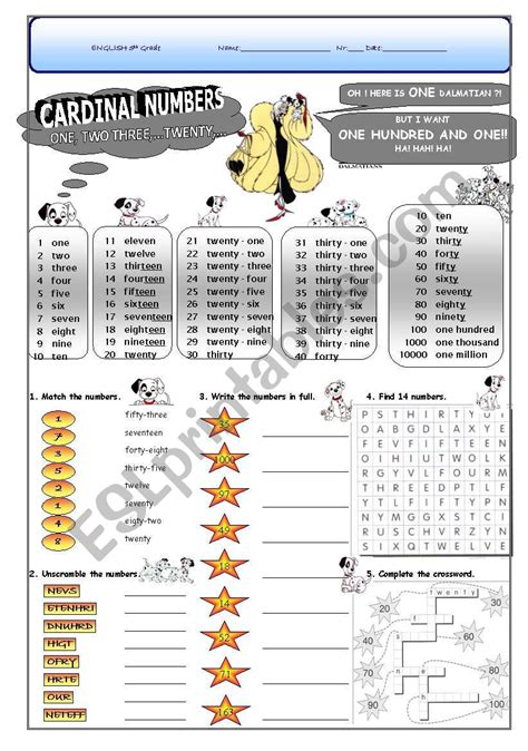 cardinal numbers - ESL worksheet by S.O.S.