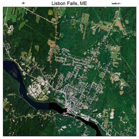 Aerial Photography Map of Lisbon Falls, ME Maine