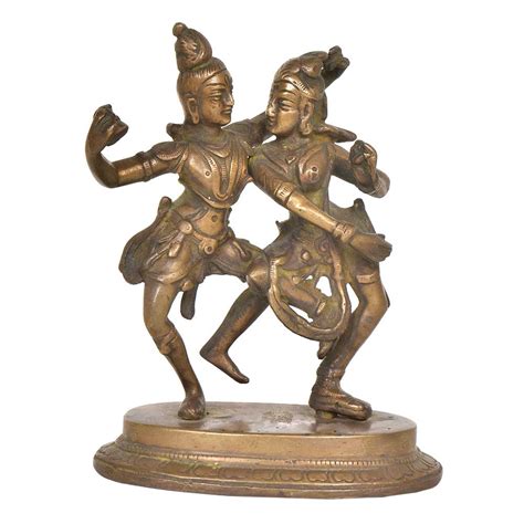 Brass Dancing Radha Krishna Statue