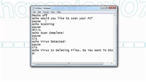 How To Make A Fake Virus (.bat File) - YouTube