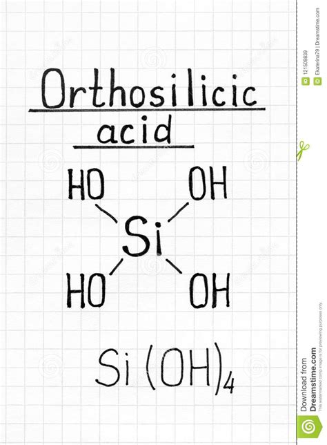 Chemical Formula of Orthosilicic Acid. Stock Illustration - Illustration of silicic, formula ...