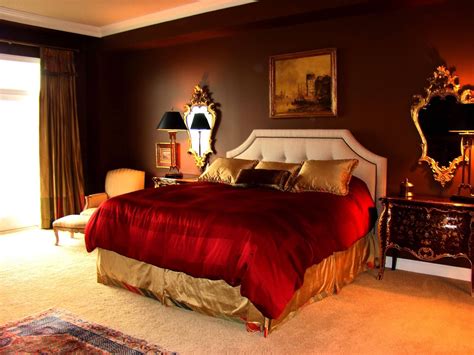 Astounding Red Bedroom Pictures regarding Property: Marvelous Bedroom Rose Theme Red Curtain ...