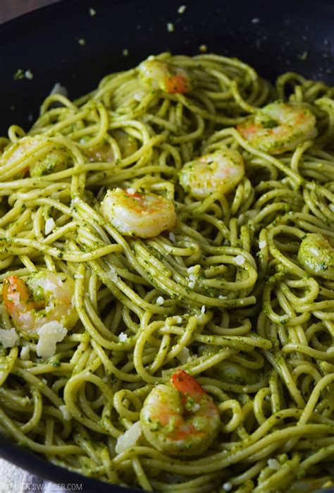 Pesto Shrimp Pasta Recipe | Kitchen Swagger