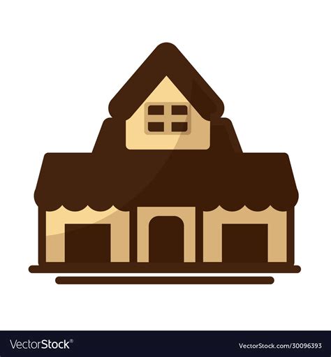 Cute building house on white background Royalty Free Vector