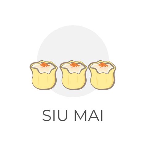 Chinese Food Dumplings Simple Illustration Logo Shumai siu mai siomai ...