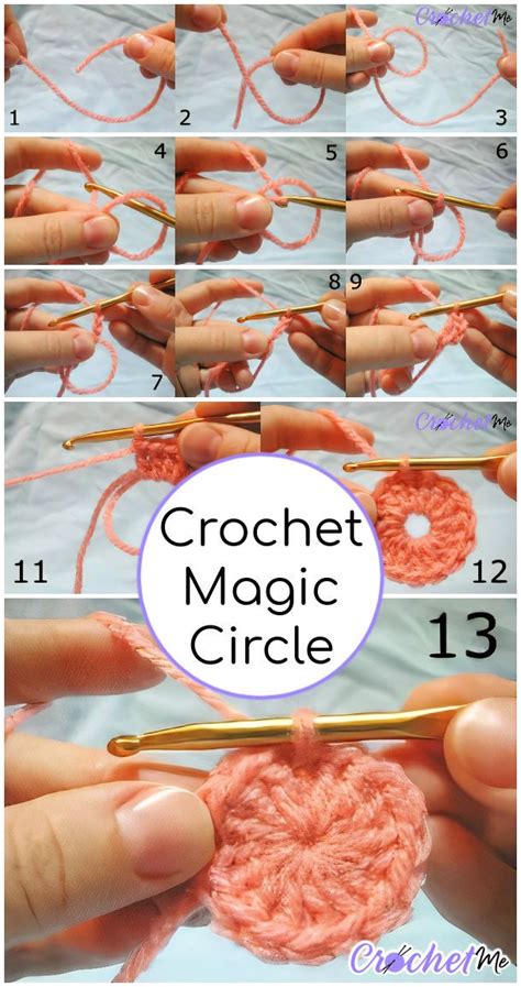 Crochet Magic Circle or Magic Ring (Step by Step Tutorial) | Crochet circle pattern, Crochet ...