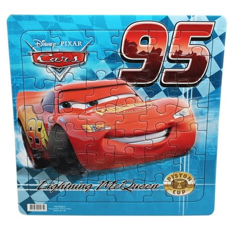 Disney Pixar's Cars Lightning McQueen Blue Background Puzzle (42pc) - Walmart.com - Walmart.com