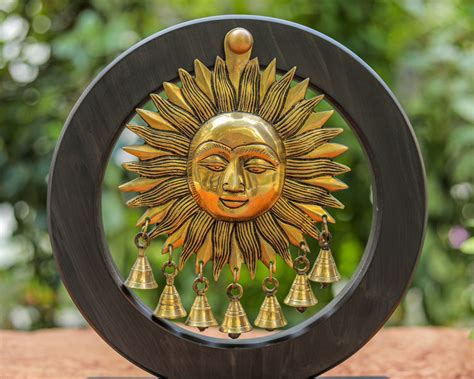 Sun Temple for Home brass 13 God Sun Statue on Wooden - Etsy