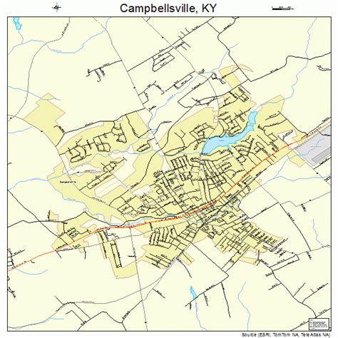 Campbellsville Kentucky Street Map 2112160