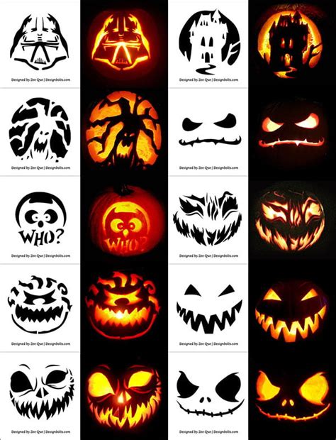 290+ Free Printable Halloween Pumpkin Carving Stencils, Patterns ...