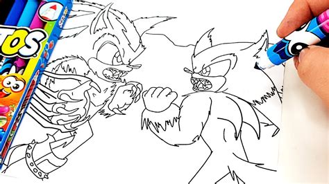 MEGA BATTLE Sonic Werehog VS Shadow Werehog - Coloring Pages ! Different Heaven & EH!DE - My ...