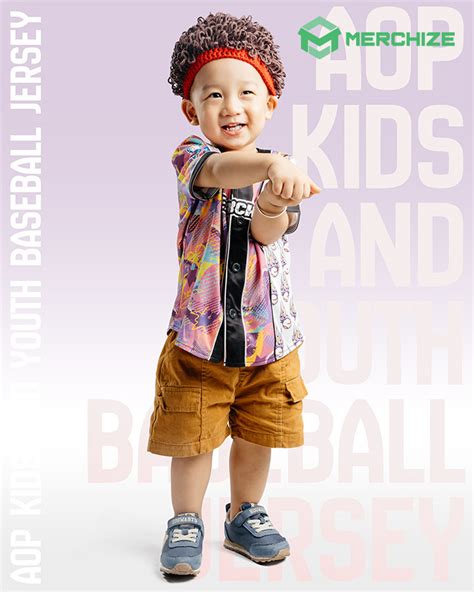 All-over Print Kids and Youth Baseball Jersey Without Piping - Print on ...