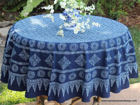 Hmong Indigo Batik Round Table Cloth Blue Naturally Dyed | Etsy