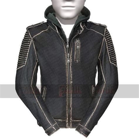 Joker The Killing Suicide Squad Distress Hooded Leather Jacket