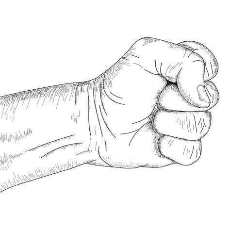 Premium Vector | Hand punch sketch Line Art Fist hand line art hand ...