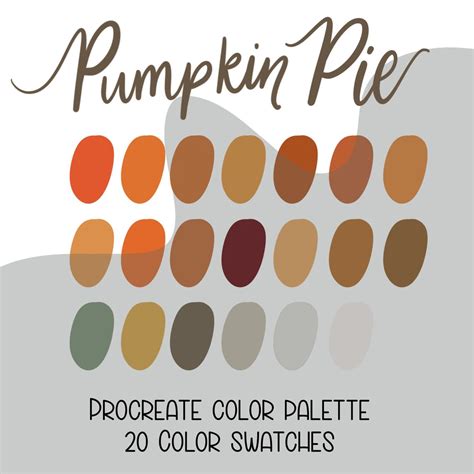 Procreate Palette Pumpkin Pie Color Palette Instant - Etsy