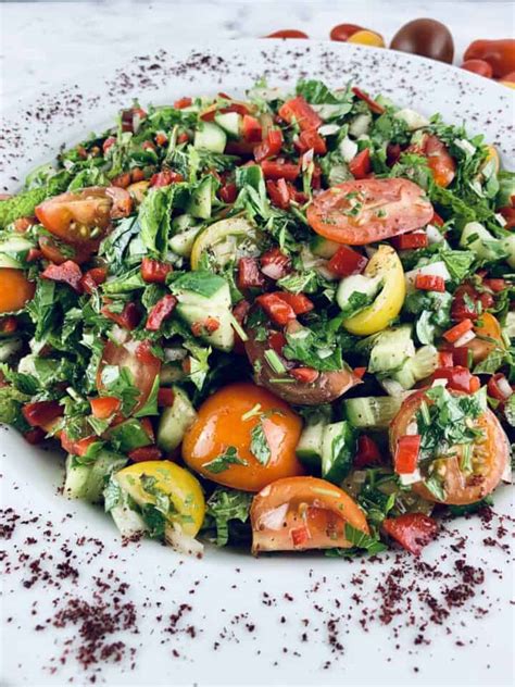 Low Carb Sumac Salad or Lebanese Salad - Salads with Anastasia