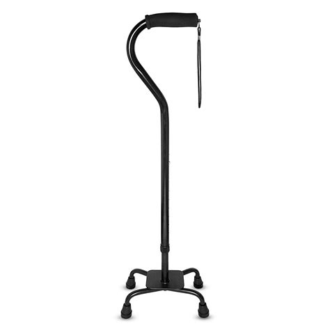 RMS Quad Cane - Adjustable Walking Cane with 4-Pronged Base for Extra Stability - Foam Padded ...