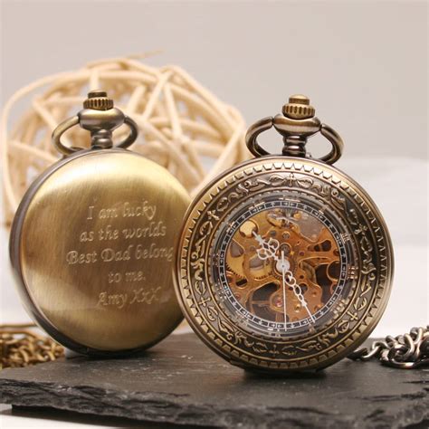 Bronze Engraved Pocket Watch With Antique Design By GiftsOnline4U ...